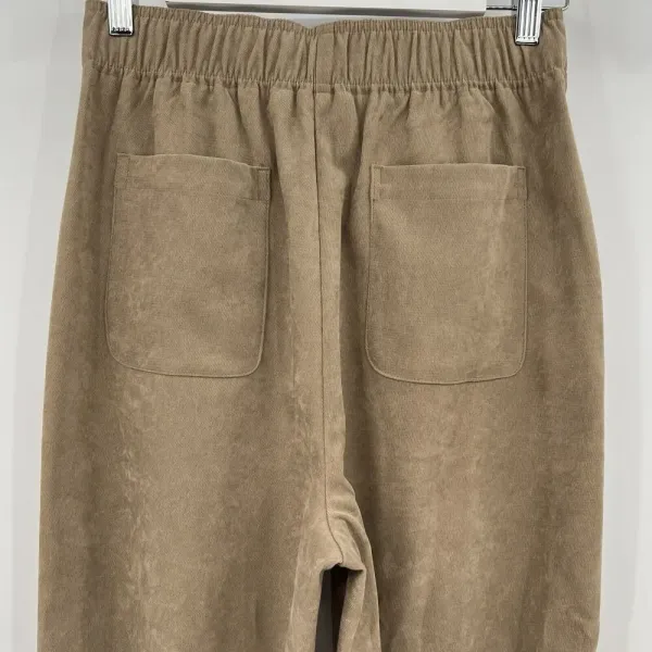 Zara High Rise Waist Jogger Pants Women's Size Small Ankle Zipper Beige Pull On‎ - Image 6