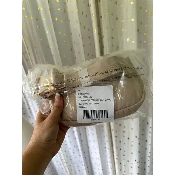 Anthropologie NWT Tan Nylon Crossbody Adjustable Sling Belt Bag - Image 6