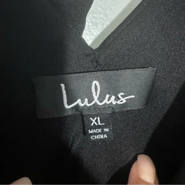 NWT Lulus Black Double V-Neck Little Black‎ Dress XL Minimalist Sleek Date Night - Image 8