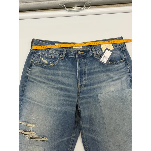 Universal Thread 90s Baggy Jeans size 16 Short Medium Wash Patchwork Distressed - Image 6