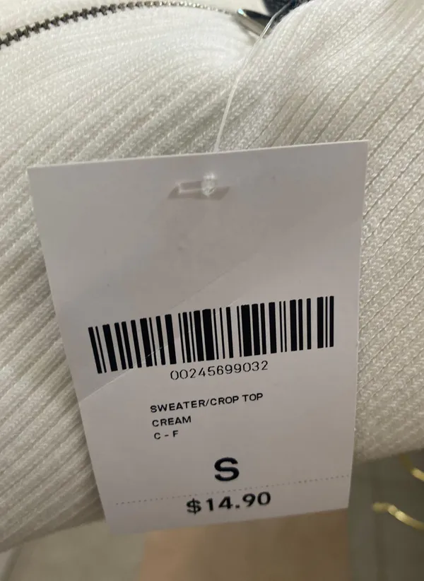 Forever21 White Zip Up Crop Top - Image 4