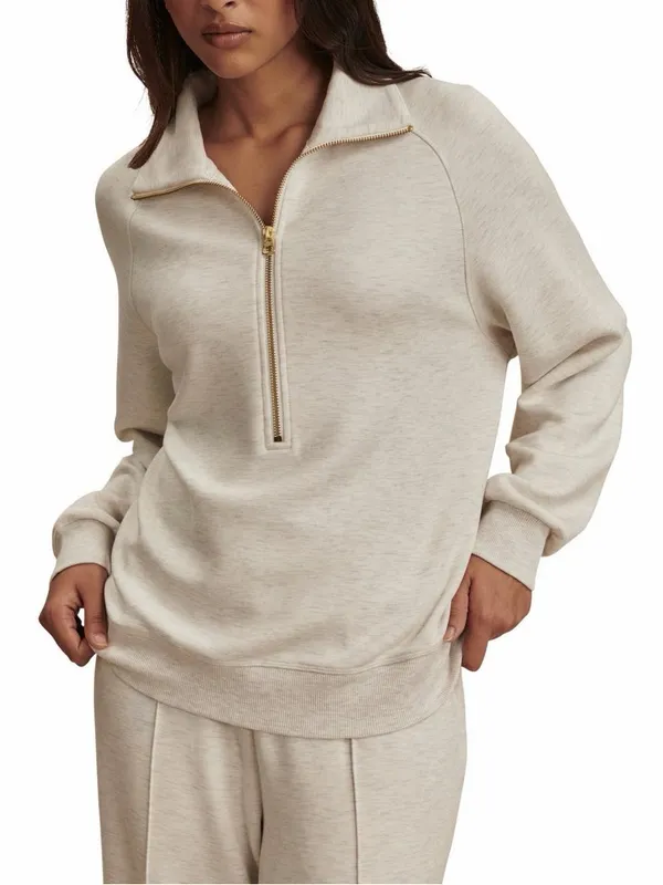 NWT Varley Selene 1/2 Zip doublesoft sweatshirt relaxed fit size small - Image 3