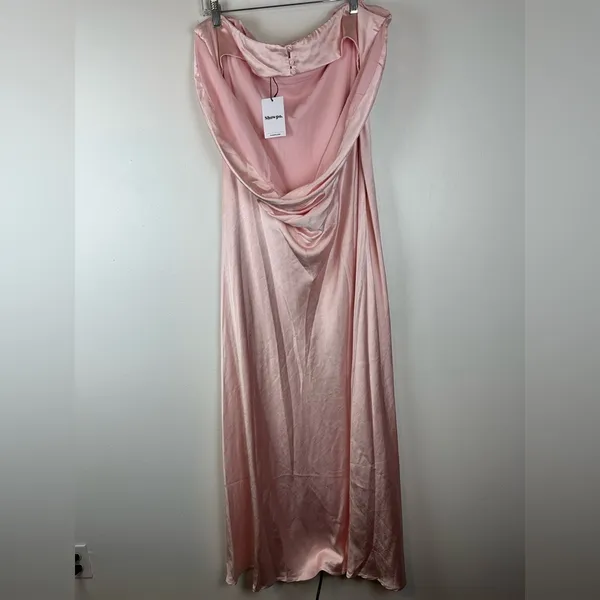 Showpo Charlita Strapless Cowl Back Satin‎ Maxi Dress Women’s Sz 16 NWT - Image 6