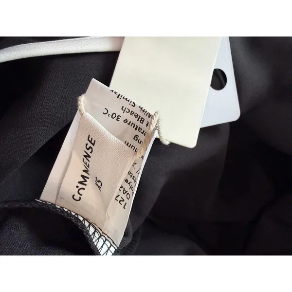 Commense Minimalist Black Contrast Trim Piping Zipper Mini Dress NWT XS - Image 5
