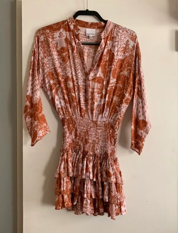 These Three Boutique Smocked Waist Tiered Mini Dress - Image 9