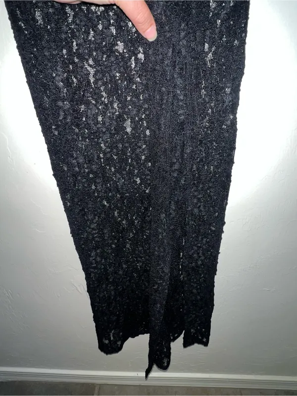 Vintage Victoria's Secret Small Black Lace Sleeveless Maxi Dress - Image 4
