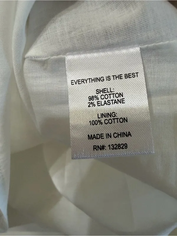 LPA White Mini Cotton Blend V-neck Dress(Size XS) - Image 5