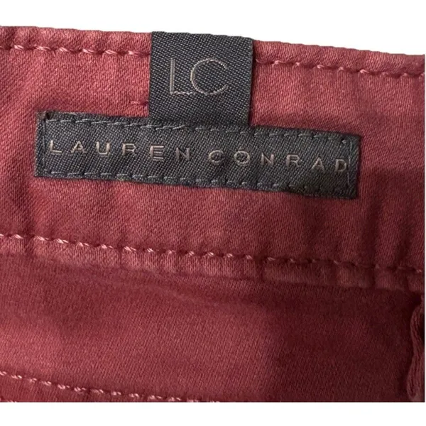 LC Lauren Conrad Skinny Jeans Women’s 10 Mauve Burgundy Stretch Pants - Image 3