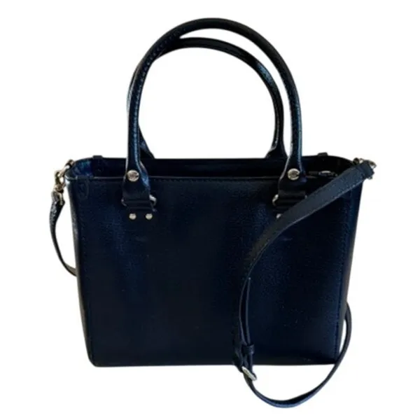 Kate Spade New York Black Pebbled Leather Satchel Crossbody Handbag - Image 4