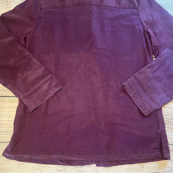 Vintage 90s Cherokee Oversized Button‎ Up Womens Small Pockets Maroon Artsy Boho - Image 8