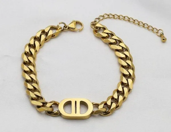 Stainless steel gold tone chunky bracelet nwt - Image 2