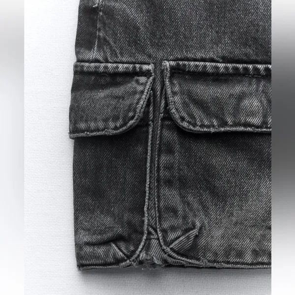 ZARA Denim Cargo Skirt TRF - Image 8