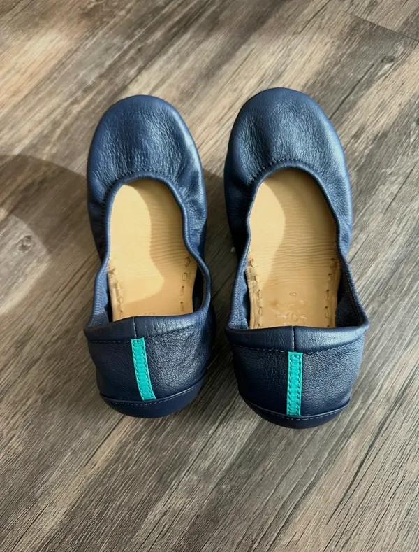 Tieks Leather Ballet Flats California Navy Blue 6 - Image 2
