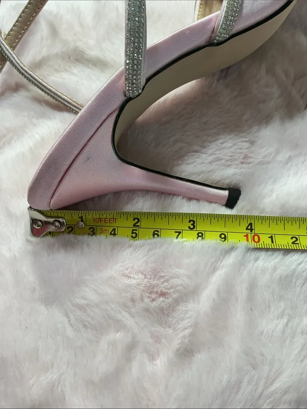 Embellished Pink Pointed-Toe Ankle-Strap Heel b105 - Image 8