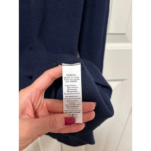 JK Long Sleeve Navy Ribbed Sweater Dress S/XS - Image 8