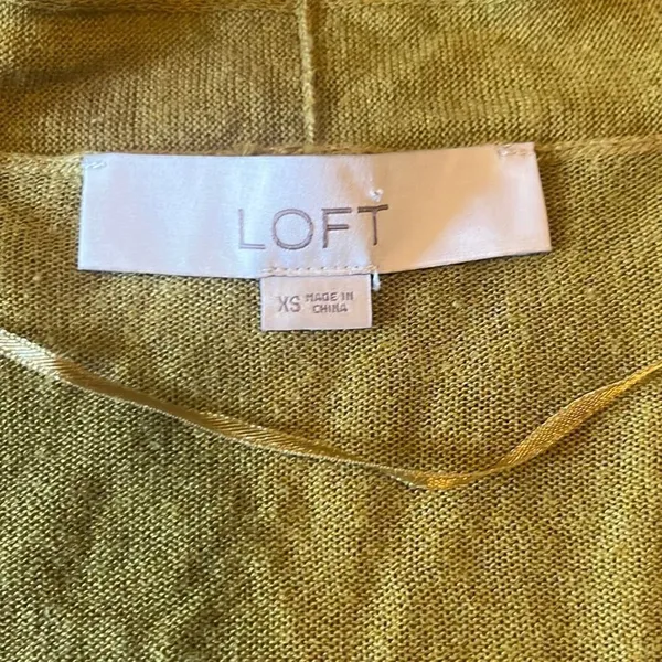 LOFT‎ Womens XS Green Oversized Open Front Pockets Lightweight Tunic Cardigan - Image 5