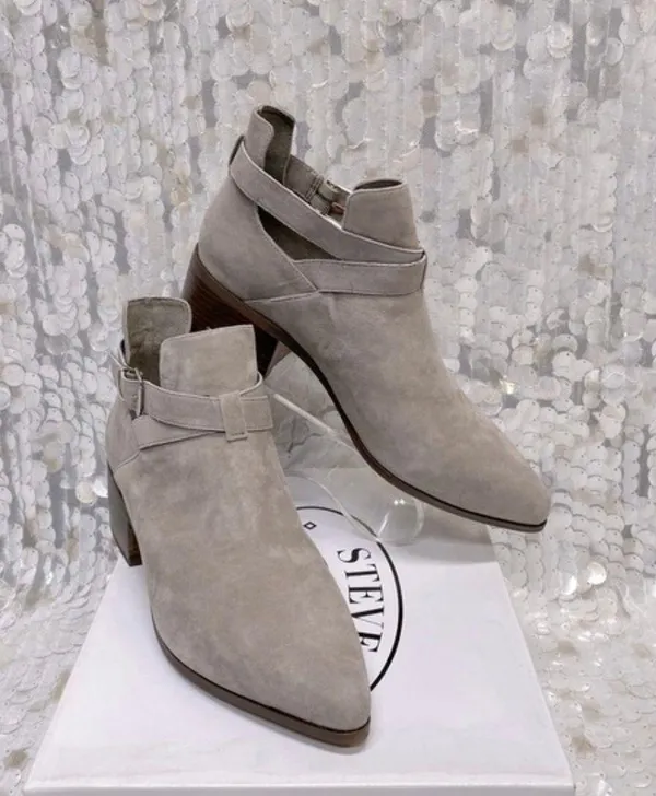 Steve Madden Defiant Gray Suede Ankle Booties - Image 2
