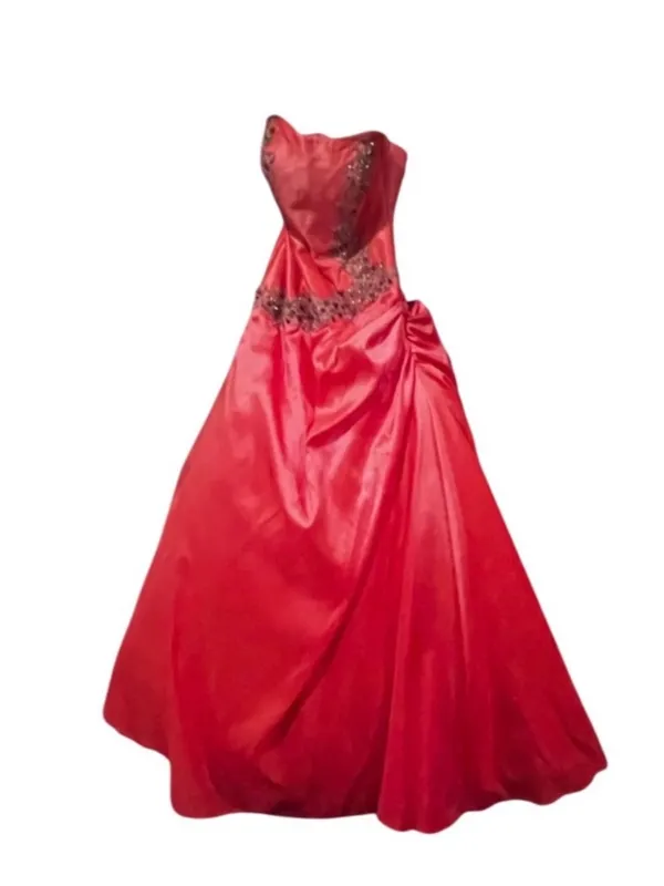Riva Designs Strapless Beaded Coral Prom Gown NWT Size 6 - Image 3