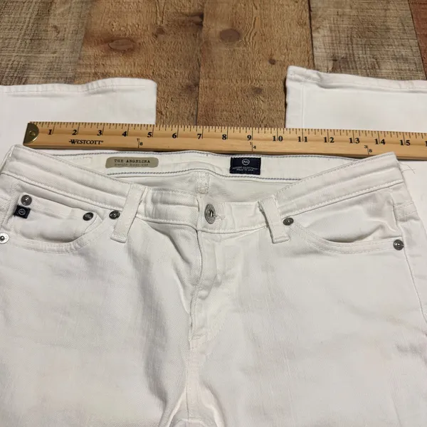 Adriano Goldschmied White Denim The Angelina Bootcut Jeans Sz 28 Boho Festival - Image 5