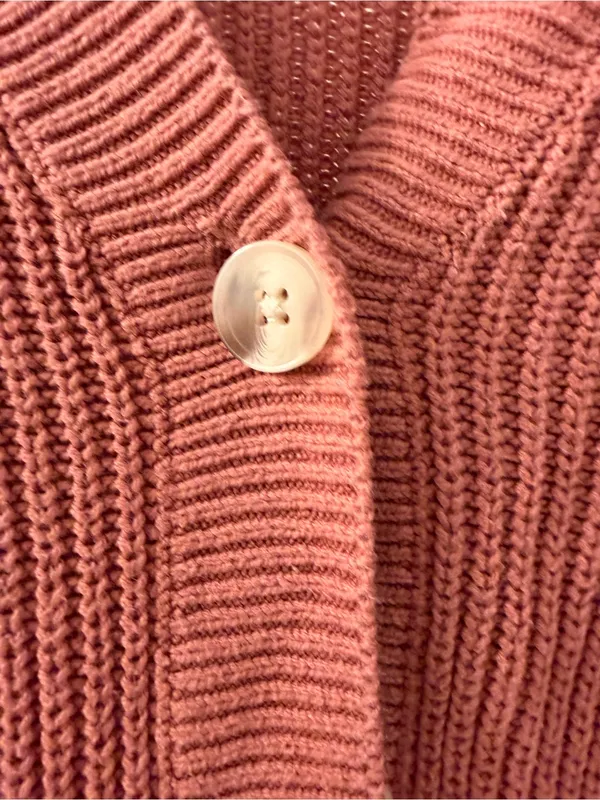 LOFT Dusty Rose Chunky Knit Button Cardigan - Image 2