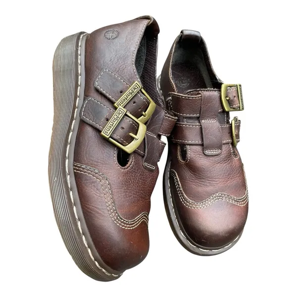 Vintage Brown Dr. Martens CATY 8065 style Mary Jane Buckle Strap Fisherman US 8 - Image 2