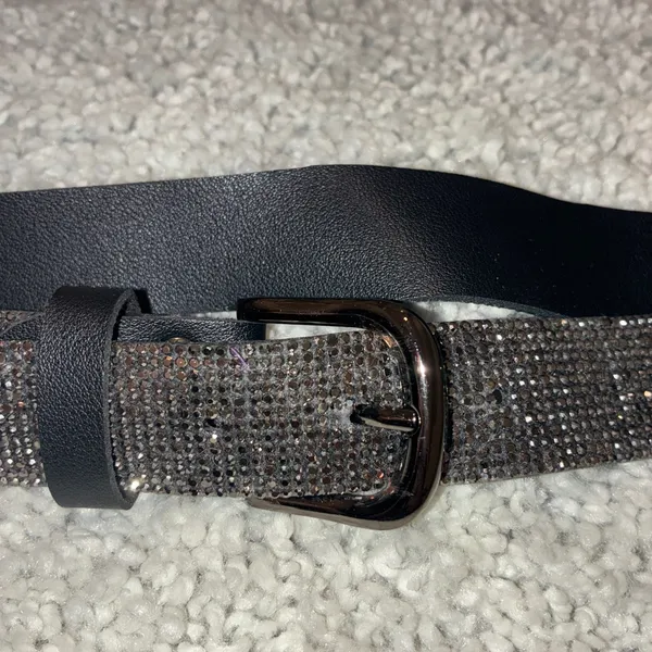 Garage Gray Rhinestone Belt NWOT - Image 2