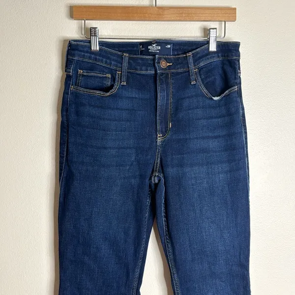 Hollister California high rise‎ flare dark denim jeans size 30 festival cute - Image 2