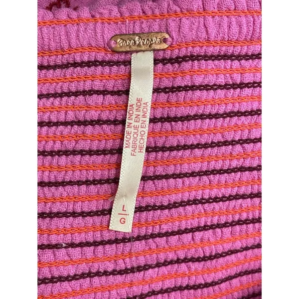 NWT Free People Tory Embroidered Mini Dress Pink Smocked Floral Boho Size Large - Image 13