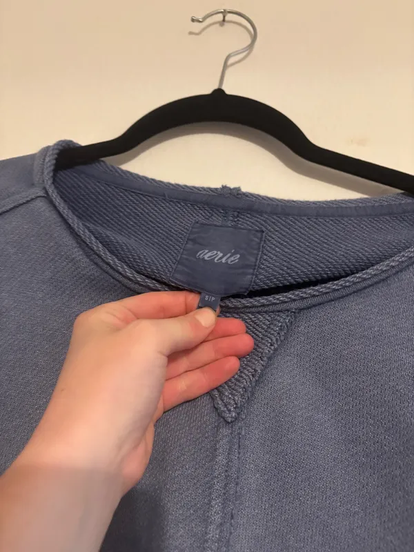Blue Aerie Cropped Crewneck - Image 4