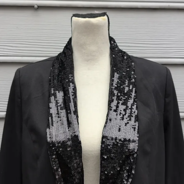 NWT Forever 21 Black Blazer | Sequin Lapel Black Blazer - Image 2