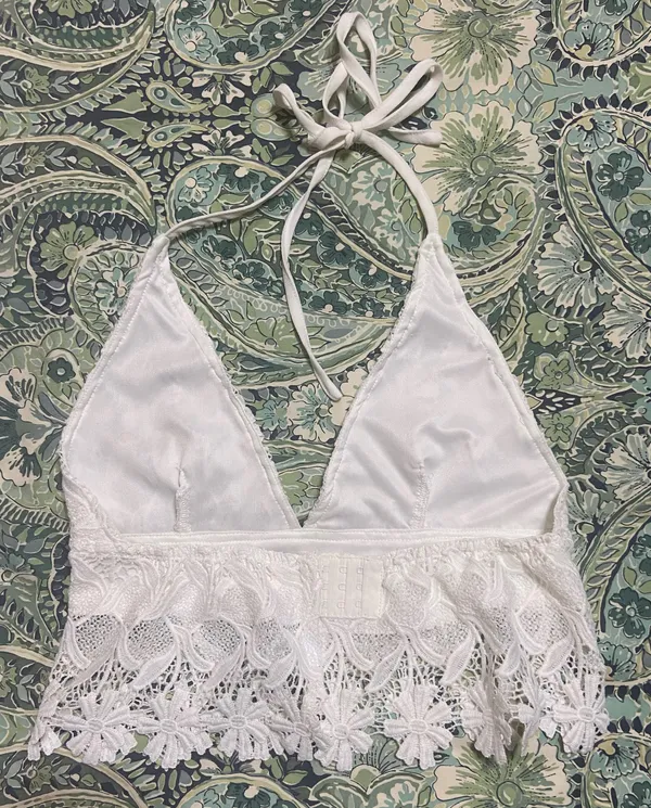 Lace Crop Top White - Image 2