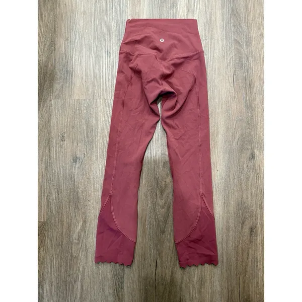 Lululemon‎ Align HR Crop 23" Scalloped Leggings Womens 0 Mulled Wine Lw6bz4s - Image 2