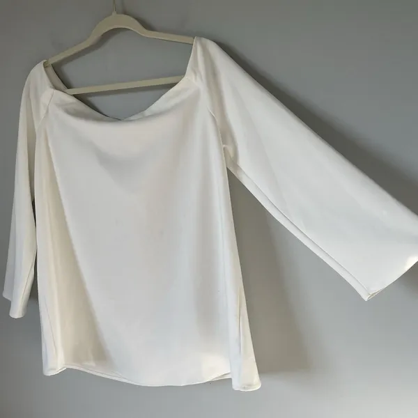 Tuckernuck White Miranda Off The Shoulder Blouse Top 3/4 Sleeve Women's Size XL - Image 5