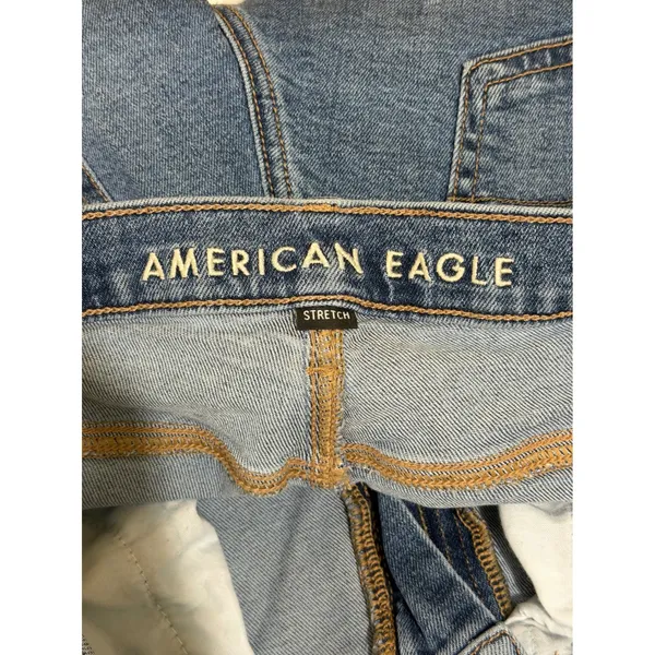 American Eagle 90s Straight Jeans Womens 6‎ Short Blue Medium Wash Stretch Denim - Image 3