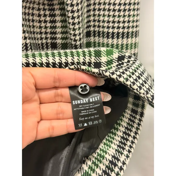 Aritzia Sunday Best Plaid Blazer‎ Jacket Green Business Casual Formal Small - Image 4