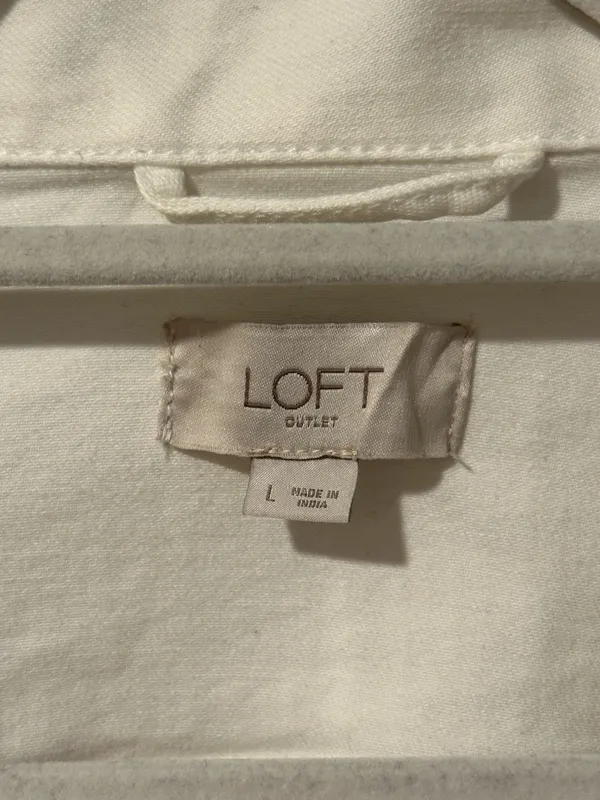 Loft white denim jean jacket  - Image 3