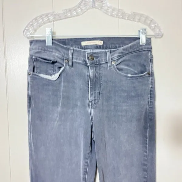 Levi’s Women’s Classic Straight Leg Gray Jeans Size 27 Casual Stretch Denim - Image 2