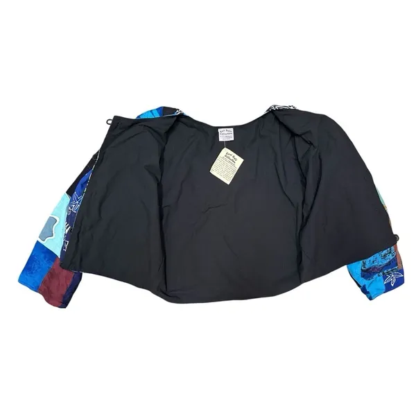 NEW Vintage Kosi‎ Bali 90s Patchwork Blue Quilted Jacket Handmade Women’s M/L - Image 3