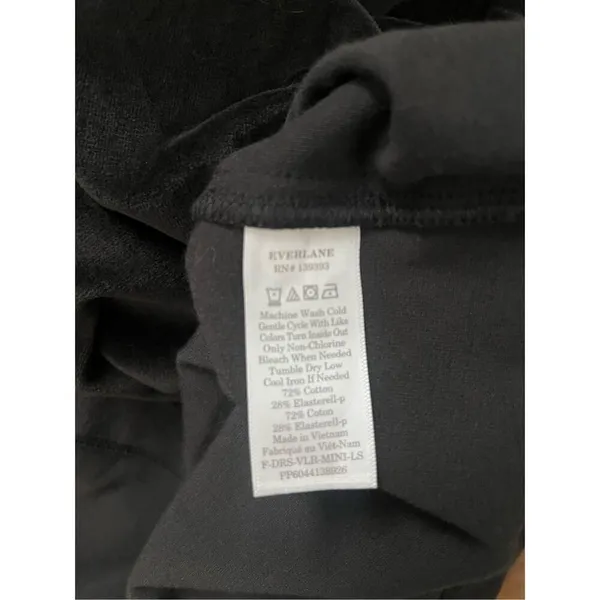 Everlane Black The‎ Velour Mock Neck Long Sleeve Mini Dress - Image 7