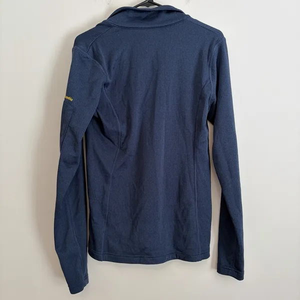 University Of Michigan Columbia Grid Fleece Pullover Medium Navy Yellow Athletic - Image 4