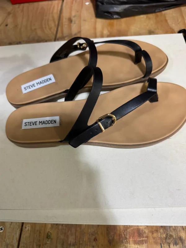 Steve Madden Kally Sandal Black Women’s Size 10 New Ring Toe Sandal - Image 6