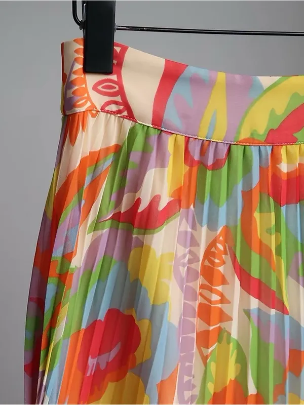 Sezane Dilo Jupe 70s Floral Pleated Midi Skirt , 34/US 2 - Image 3