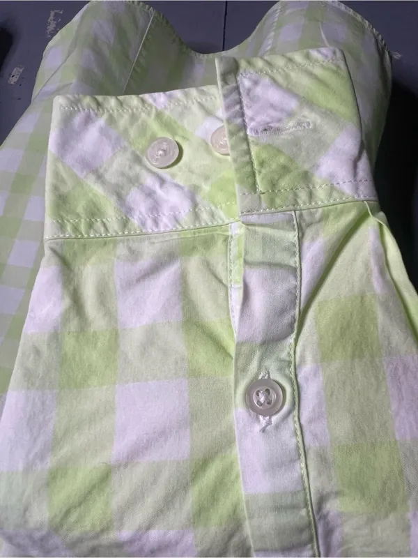 Vintage Lilly Pulitzer Gingham Green Button Up Shirt. Size 6 - Image 7