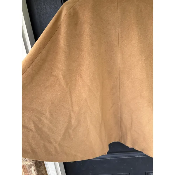 Miriam Joy Vintage Camel Italian Lambswool Angora Cape Coat Tan Women M - Image 15