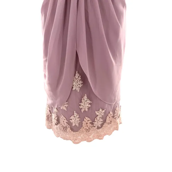 Vtg Hopeless Romantic Mauve Strapless Lace Rosette‎ Cocktail Dress 10 NEW Fairy - Image 3