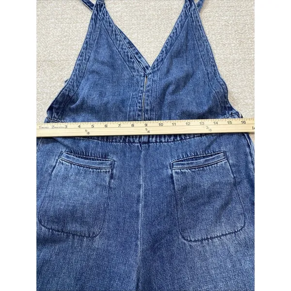 Free People We The Free Rambler Denim Wide Leg Overalls Jumpsuit Size 4W - Image 12