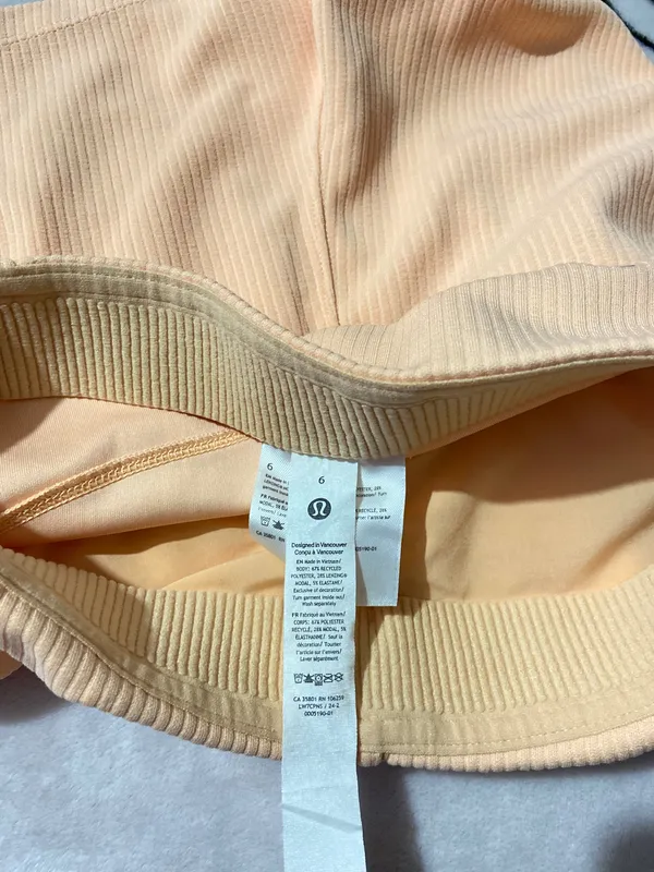 Lululemon Ribbed Softstreme High-Rise Short 2" Peach Bellini - Image 5