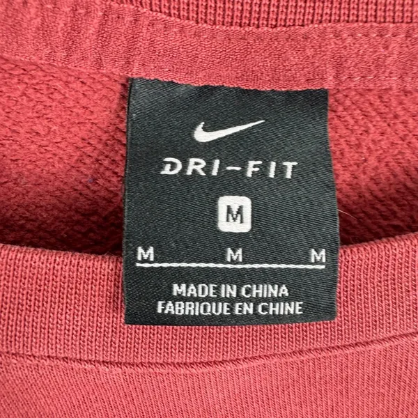 Nike Dri-FIT Womens Cropped Pullover Sweatshirt‎ Embossed Logo Rose Red Medium - Image 7