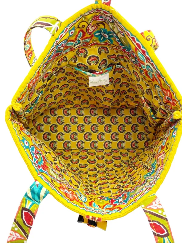 NWT Vera Bradley Provençal Floral Quilted Tote Bag Yellow Red Turquoise Print - Image 7