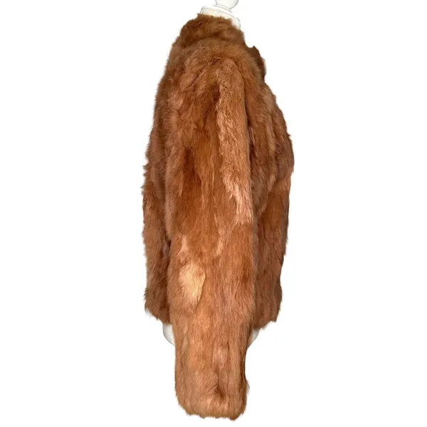 Vintage Genuine Rabbit Fur Coat Jacket Small Made In Korea Variegated RN66109 - Image 5